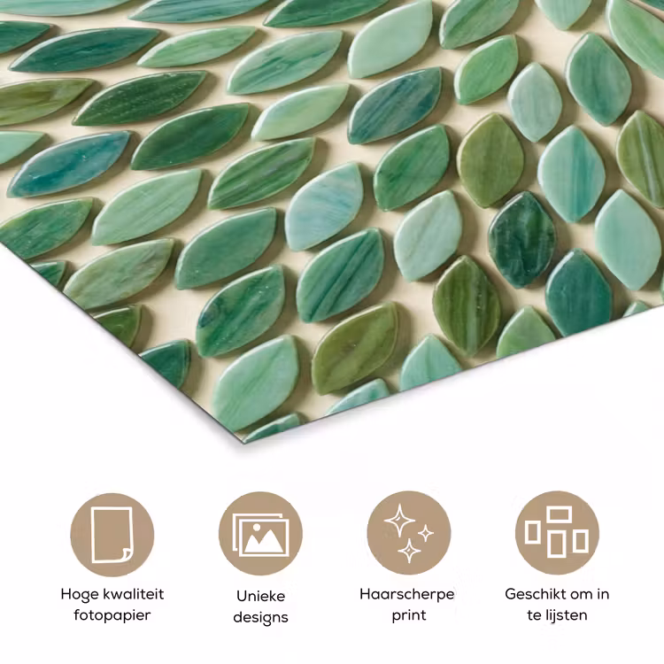 Patroon - Blad - Groen - Abstract poster papier klein -closeup_NL