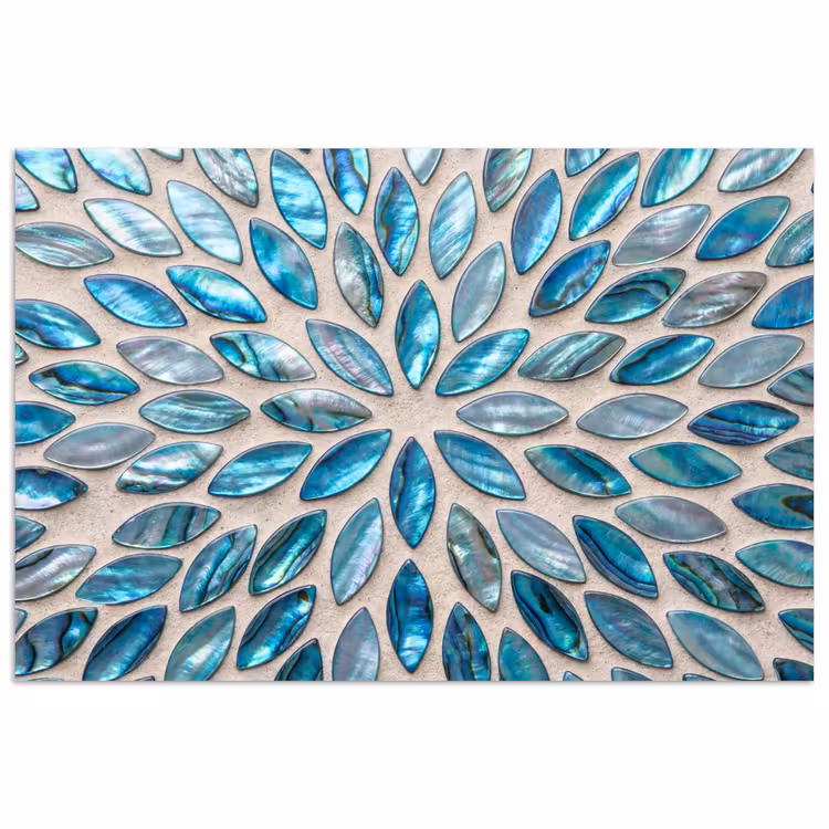 Patroon - Glans - Abstract - Blauw - Decoratie poster papier klein -3d