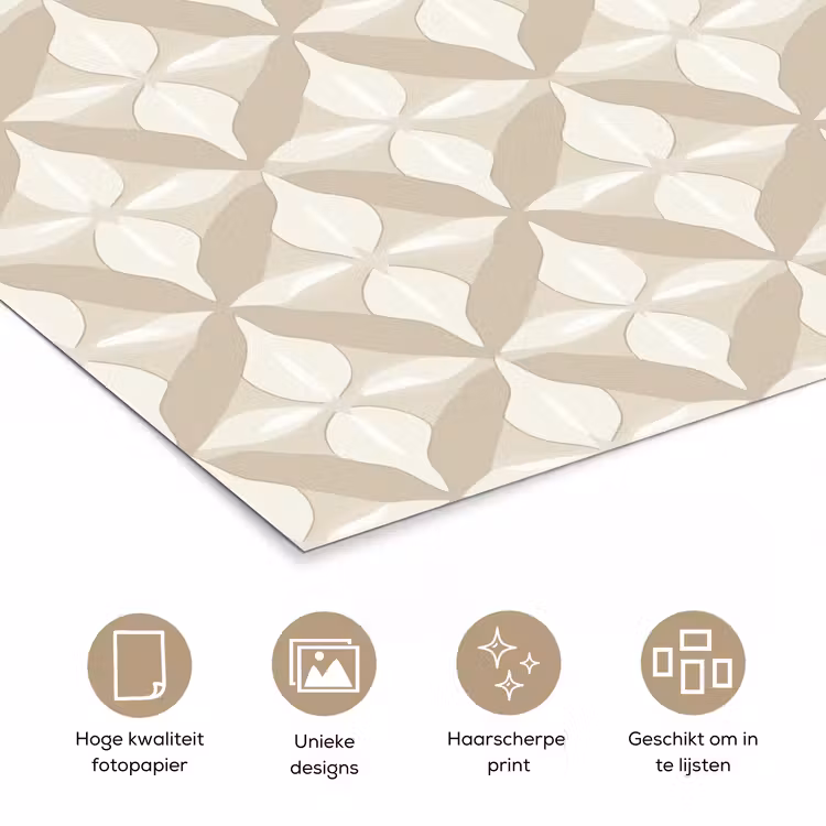 Patroon - Klassiek - Beige poster papier klein 62 -closeup_NL
