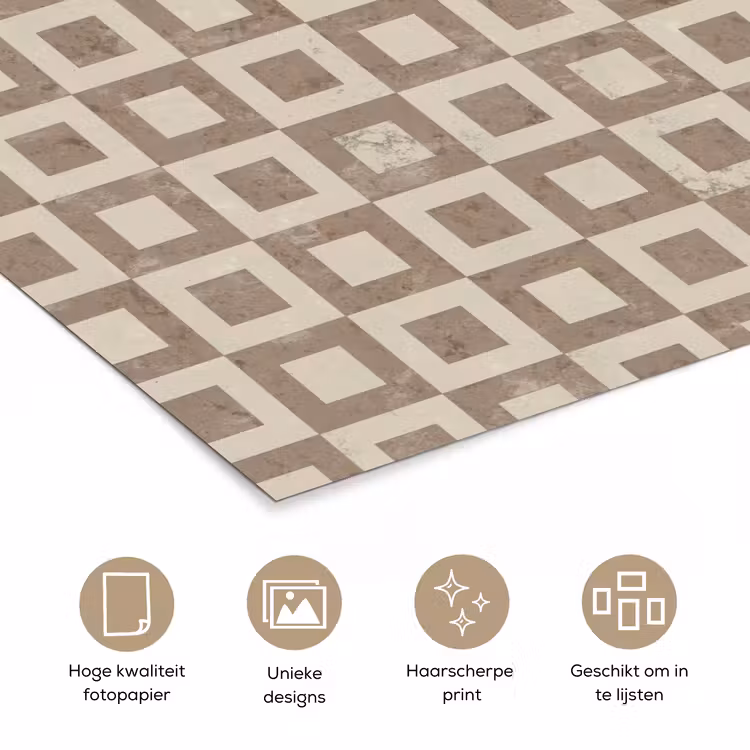 Patroon - Marmer - Beige poster papier klein 62 -closeup_NL