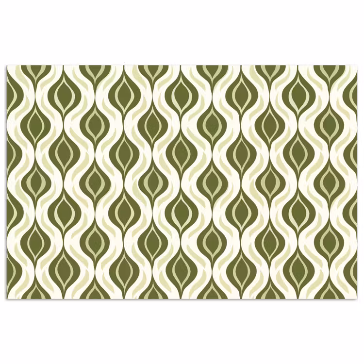 Patroon - Retro - Groen poster papier klein 62 -3d