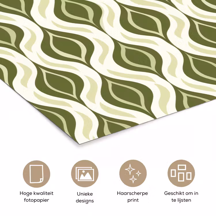 Patroon - Retro - Groen poster papier klein 62 -closeup_NL