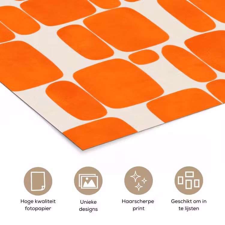 Patroon - Retro - Oranje poster papier klein 62 -closeup_NL
