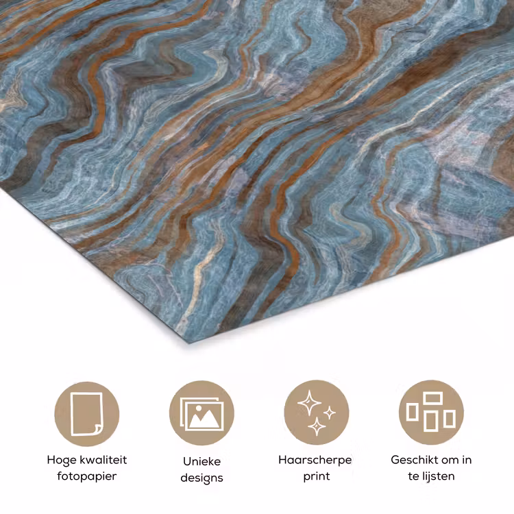 Patroon - Steen - Blauw poster papier klein 62 -closeup_NL