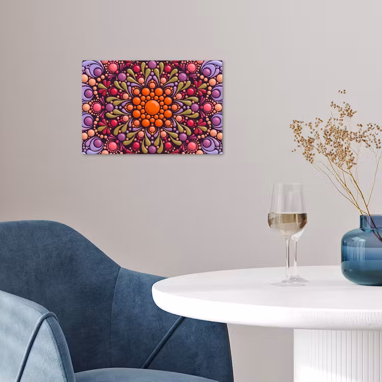 Patroon - Stippen - Abstract - Modern - Kleurrijk poster papier klein -sfeer3