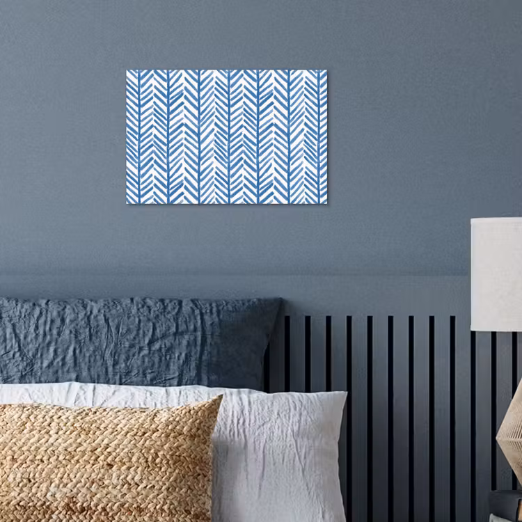 Patroon - Streep - Blauw poster papier klein 62 -sfeer2