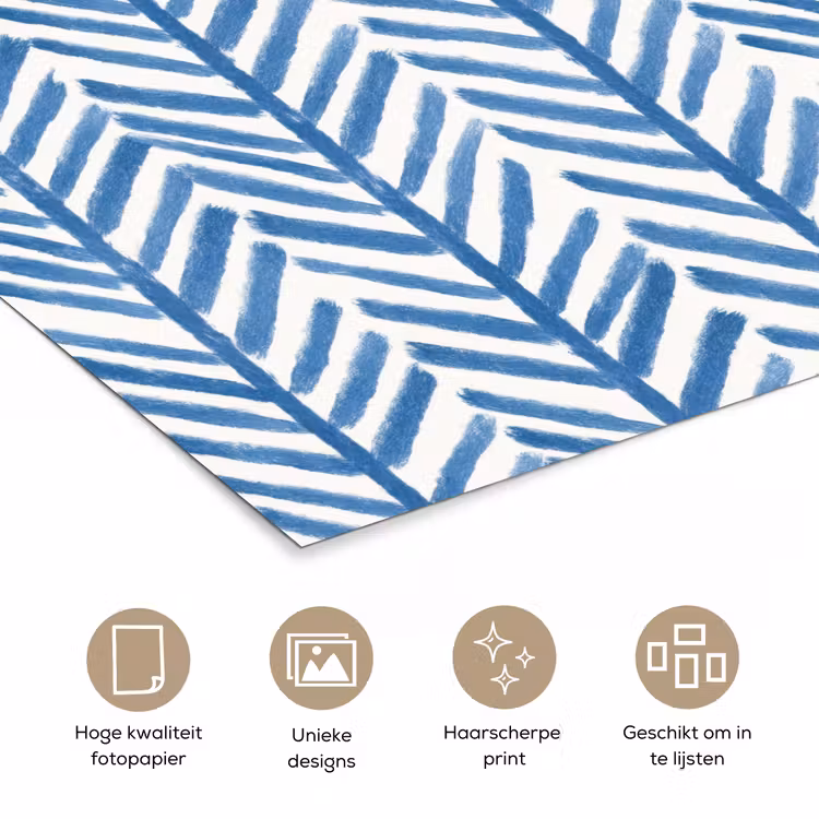 Patroon - Streep - Blauw poster papier klein 62 -closeup_NL