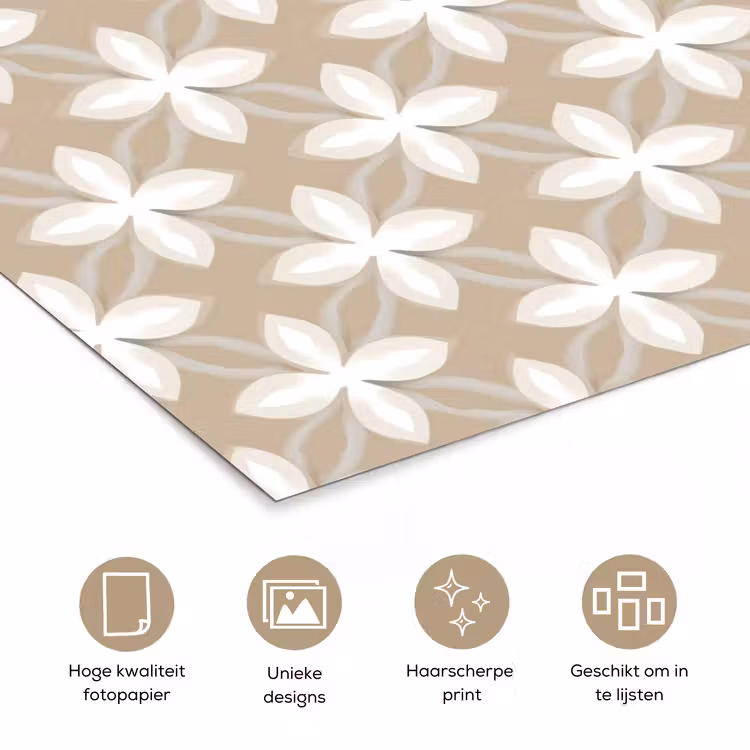 Patroon - Symmetrisch - Beige poster papier klein 62 -closeup_NL