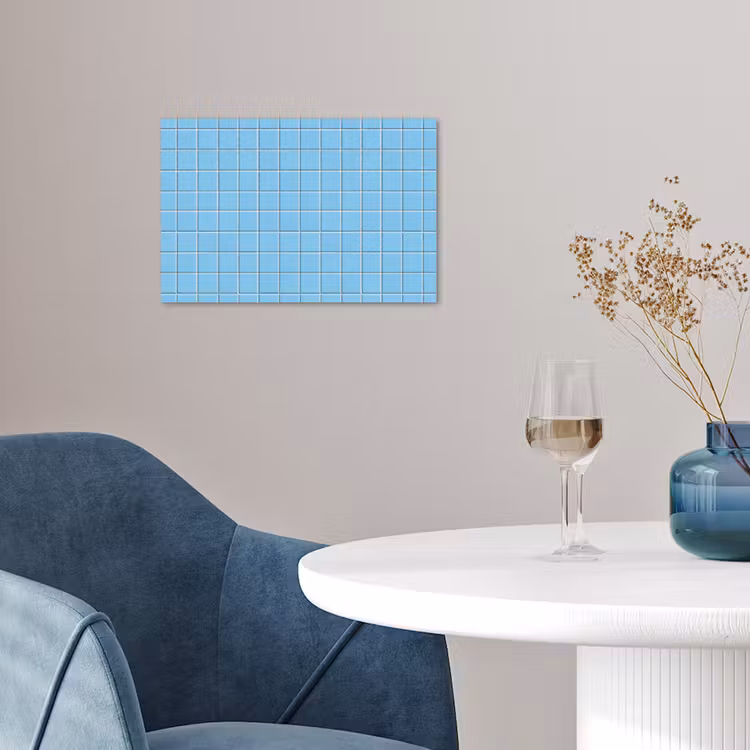 Patroon - Tegel - Pastel - Blauw poster papier klein 62 -sfeer3