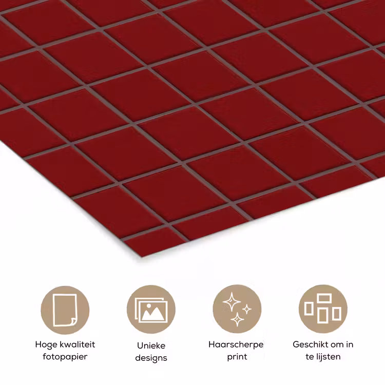 Patroon - Tegels - Burgundy poster papier klein 62 -closeup_NL