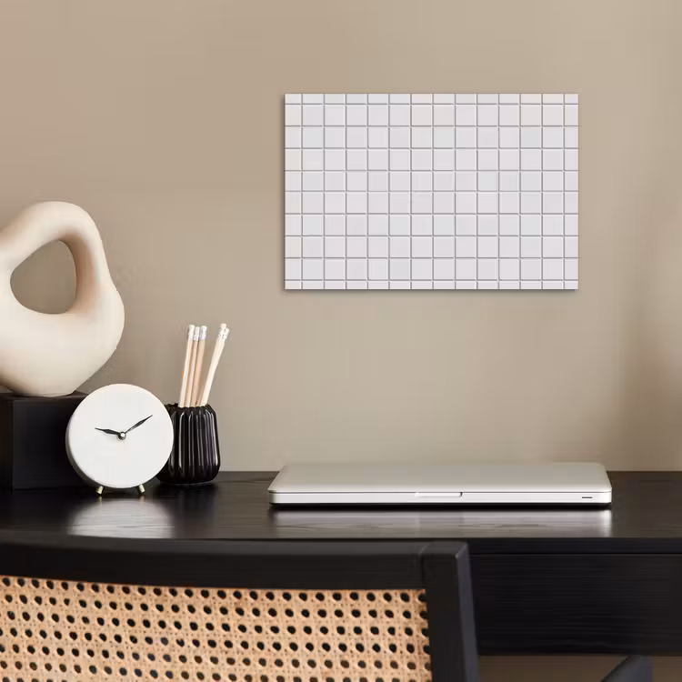 Patroon - Tegels - Grijs - Wit poster papier klein 62 -sfeer1