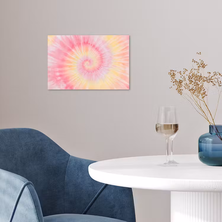 Patroon - Tie Dye - Pasteltinten - Roze poster papier klein -sfeer3