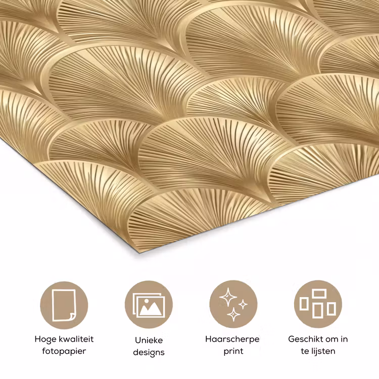 Patroon - Waaier - Goud poster papier klein 62 -closeup_NL