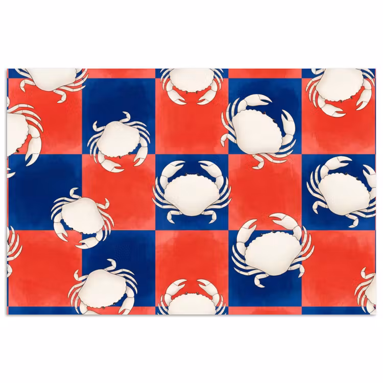 Patroon - Zeeleven - Rood - Blauw - Abstract poster papier klein -3d