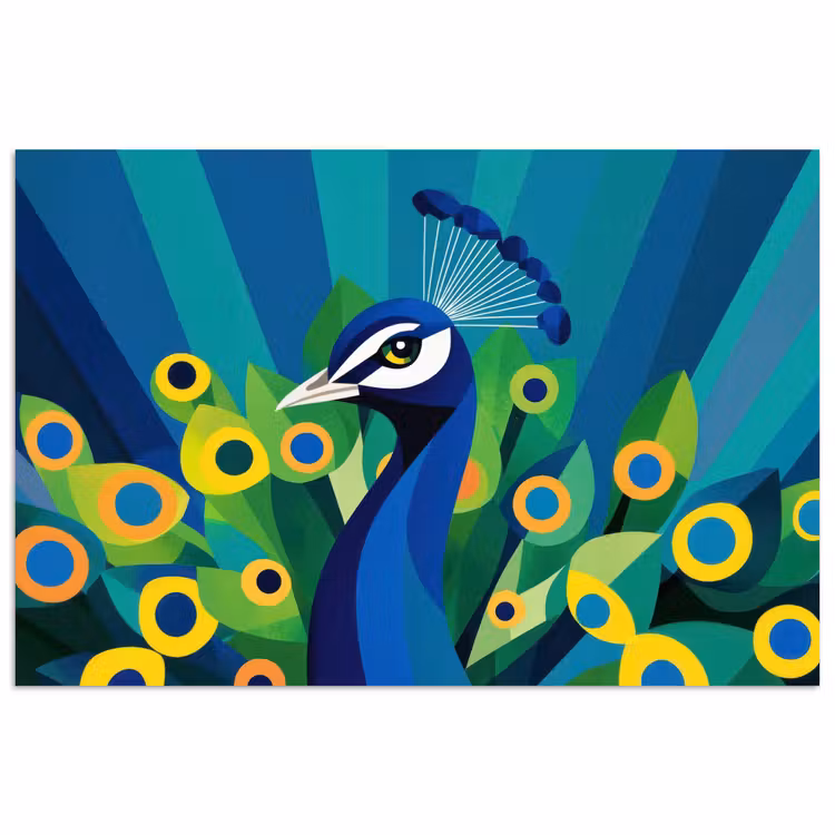 Pauw - Cirkels - Blauw poster papier klein -3d