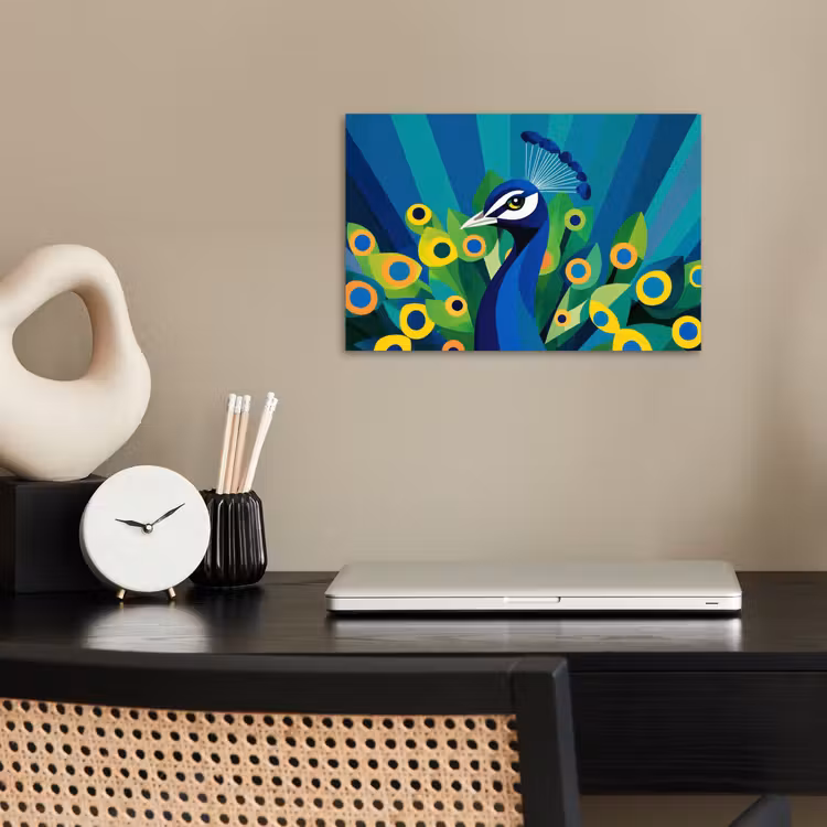 Pauw - Cirkels - Blauw poster papier klein -sfeer1