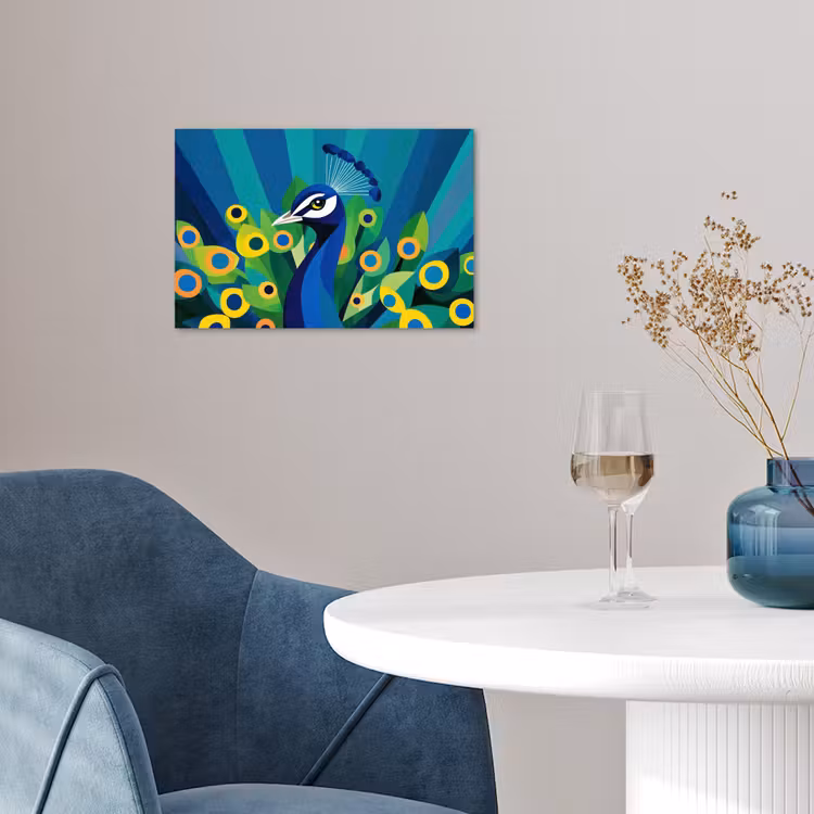 Pauw - Cirkels - Blauw poster papier klein -sfeer3