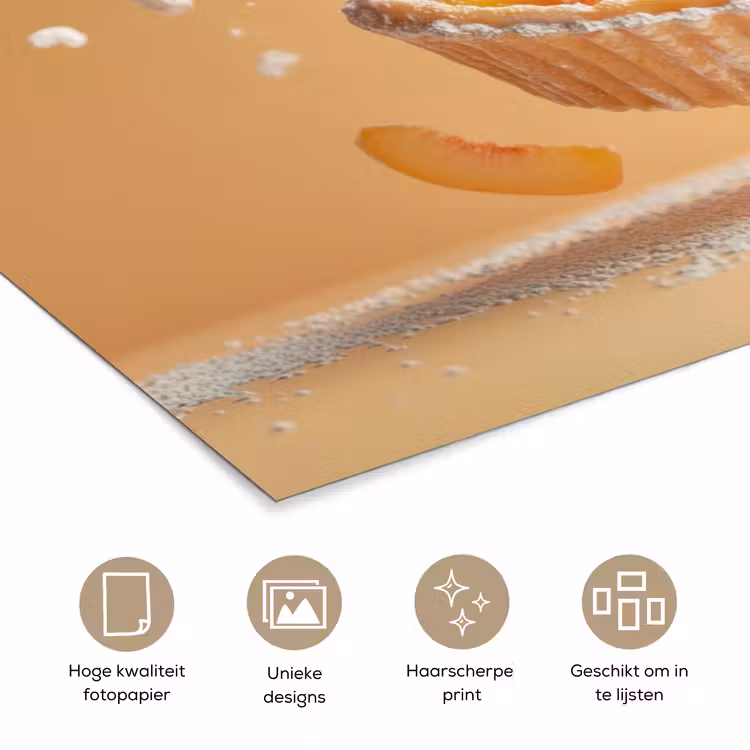 Peach - Eten - Taart - Oranje poster papier klein -closeup_NL
