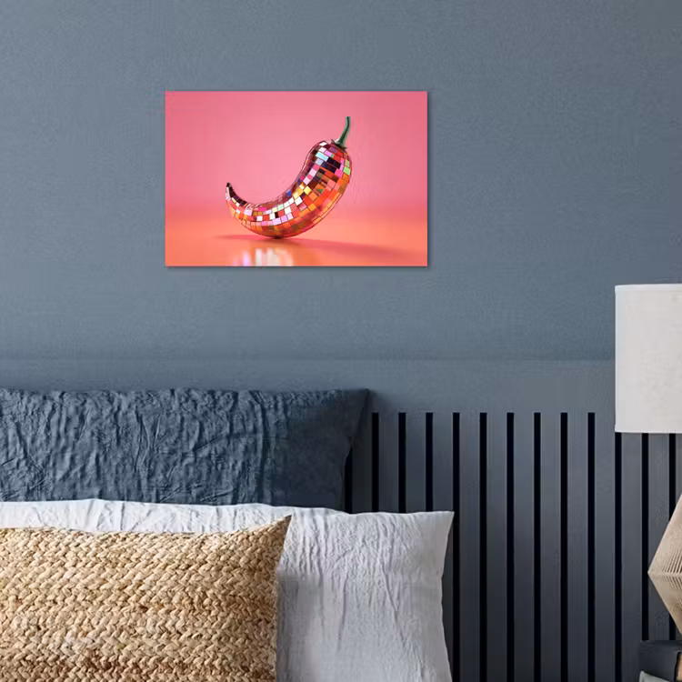 Peper - Disco - Rood - Glitter poster papier klein -sfeer2