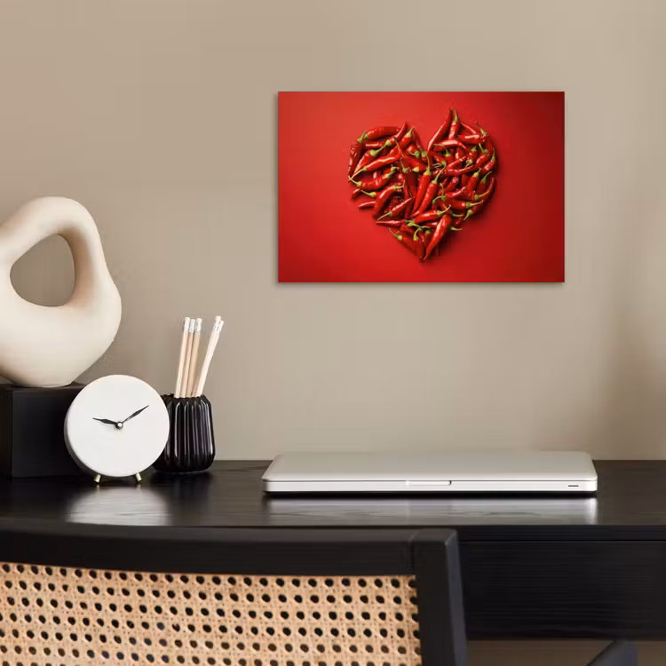 Pepers - Rood - Hart poster papier klein -sfeer1