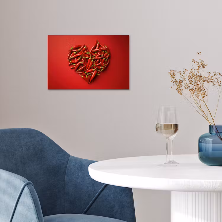Pepers - Rood - Hart poster papier klein -sfeer3