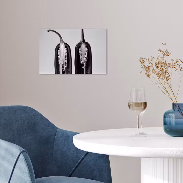 Pepers - Zwart - Wit - Zaadlijsten poster papier klein -sfeer3