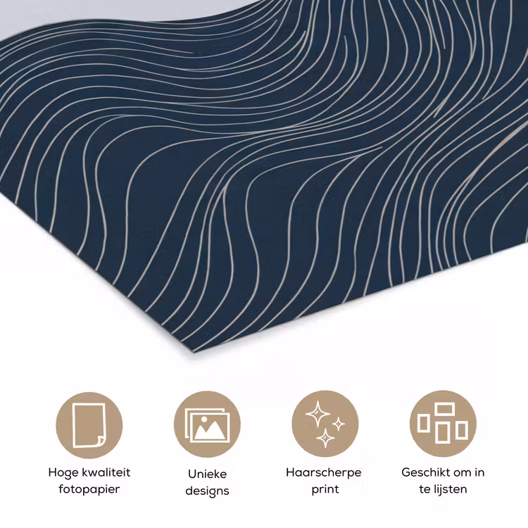 Persoon - Surfen - Oceaan - Natuur - Modern poster papier klein -closeup_NL
