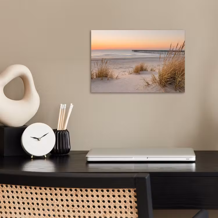 Pier - Zonsondergang - Strand poster papier klein -sfeer1