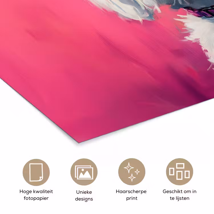 Pink - Hond - Bubbel poster papier klein -closeup_NL