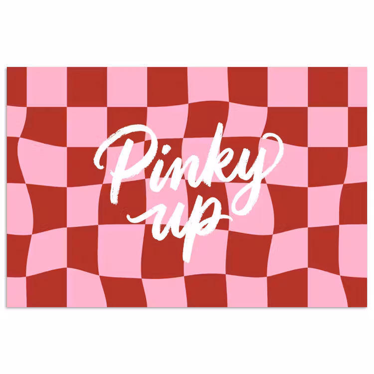 Pinky up - Geblokt - Bordeauxrood poster papier klein -3d