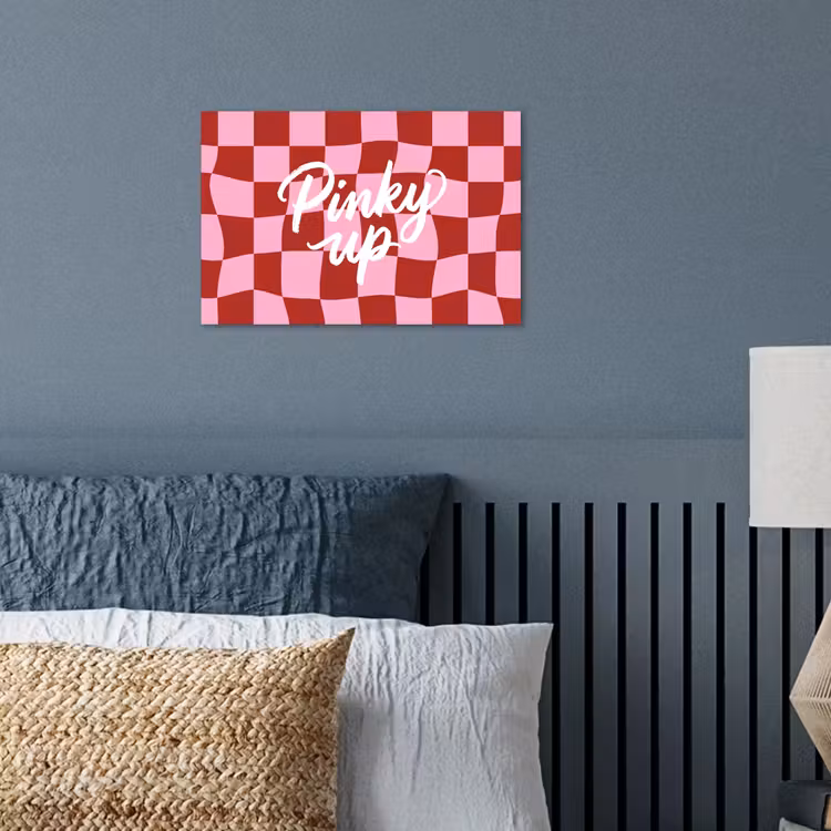 Pinky up - Geblokt - Bordeauxrood poster papier klein -sfeer2