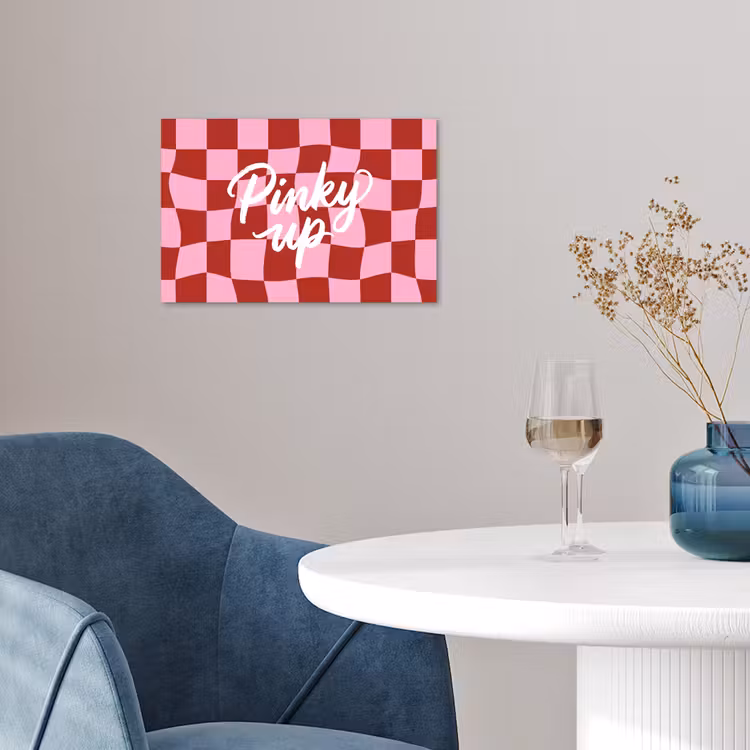 Pinky up - Geblokt - Bordeauxrood poster papier klein -sfeer3