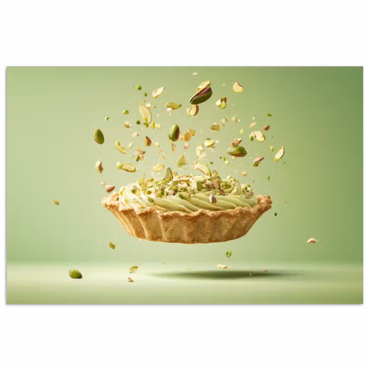 Pistache - Taart - Noten - Eten poster papier klein -3d