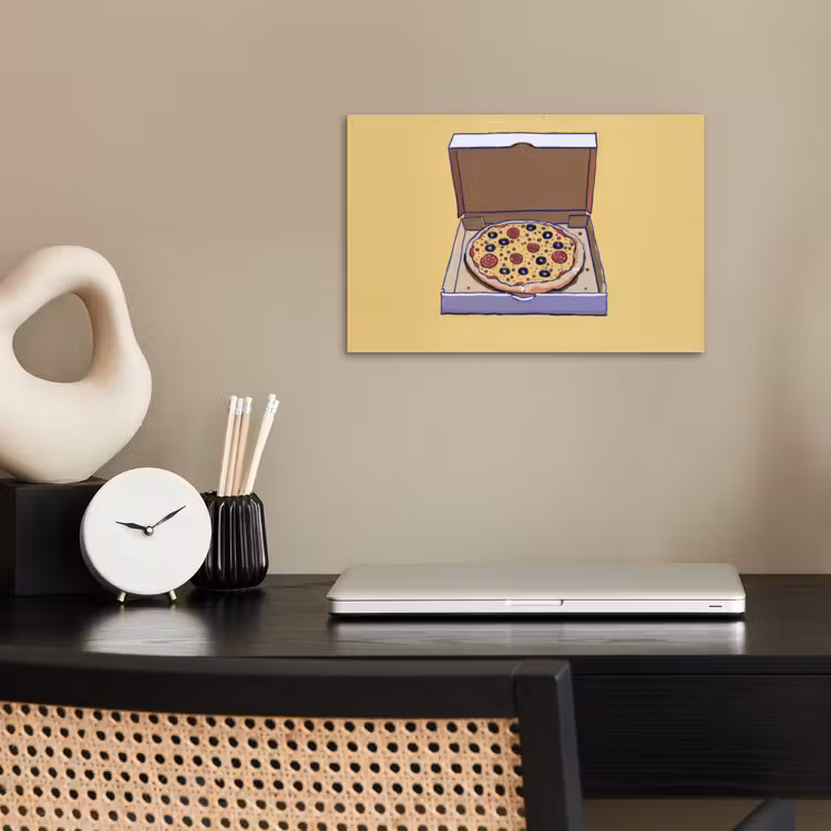 Pizza - Doos - Salami - Illustratie poster papier klein -sfeer1