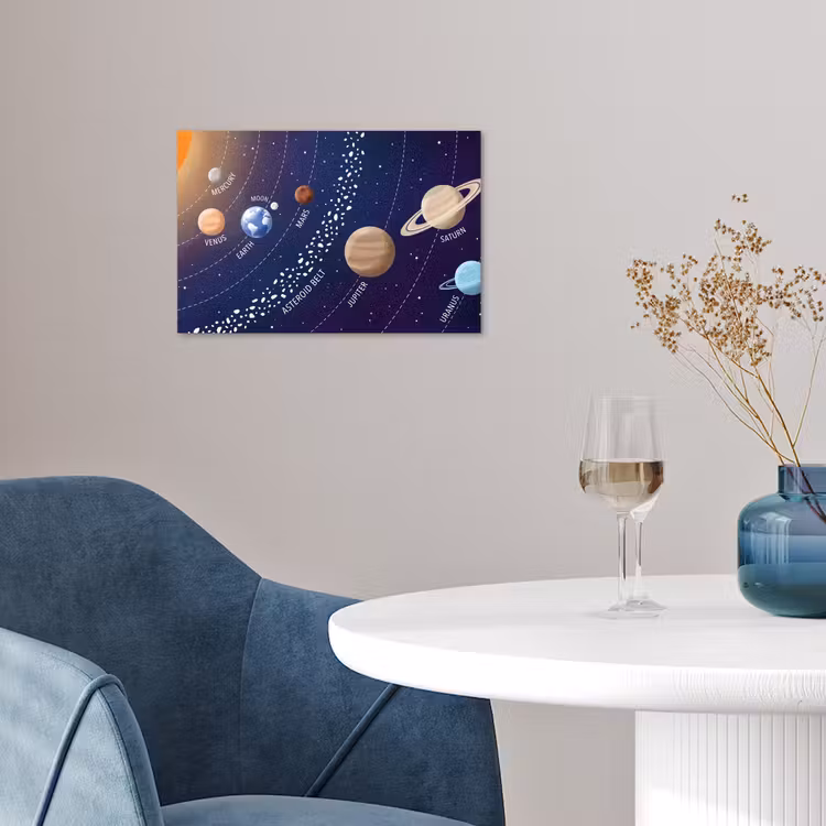 Planetenstelsel - Ruimte - Illustratie poster papier klein -sfeer3