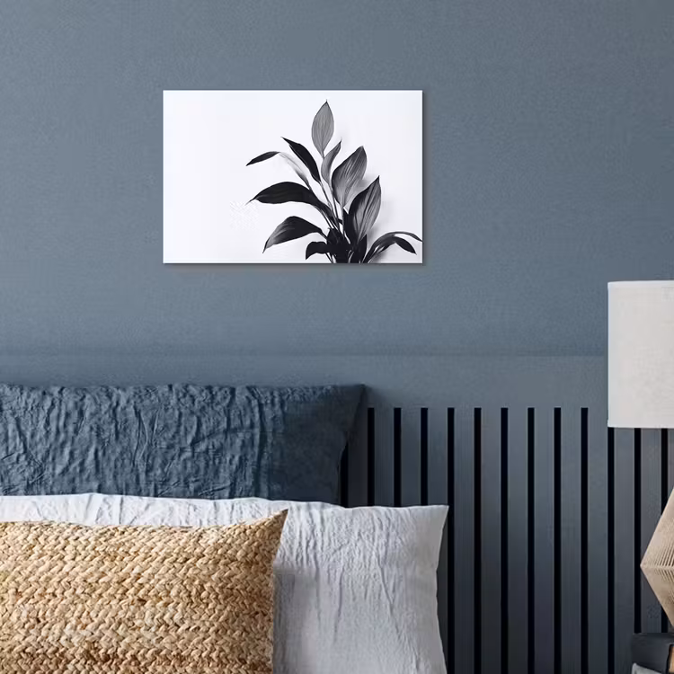 Plant - Bladeren - Minimalistisch - Zwart poster papier klein -sfeer2