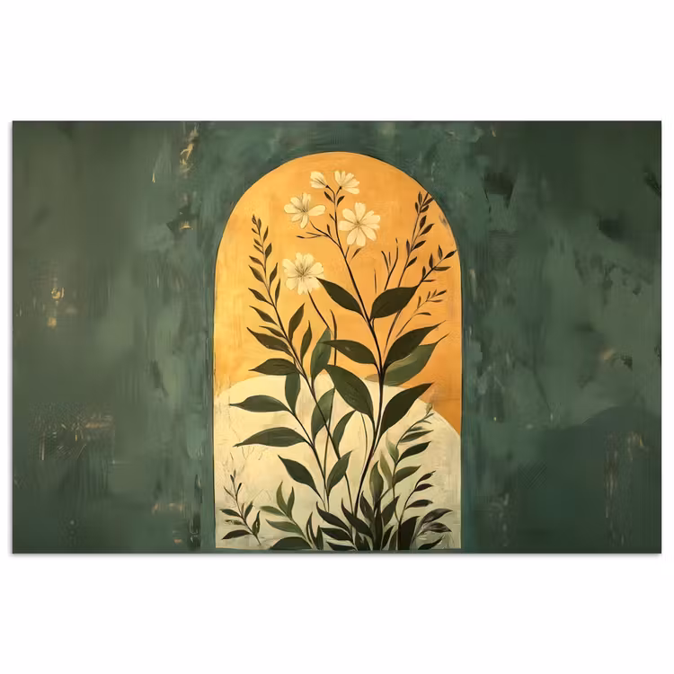 Plant - Bloemen - Wit poster papier klein -3d