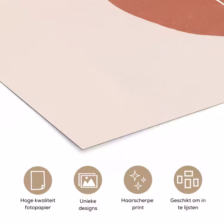Plant - Tak - Abstract - Modern - Wit poster papier klein -closeup_NL