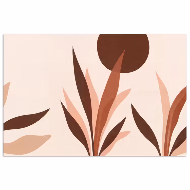 Planten - Abstract - Natuur - Bruin poster papier klein -3d