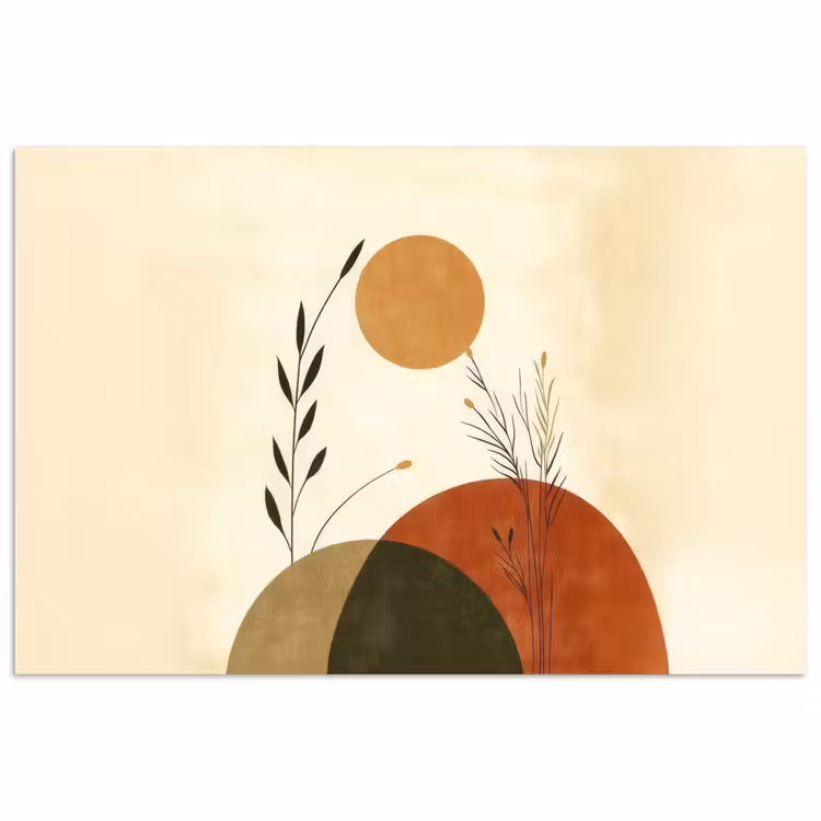 Planten - Abstract - Vormen poster papier klein -3d
