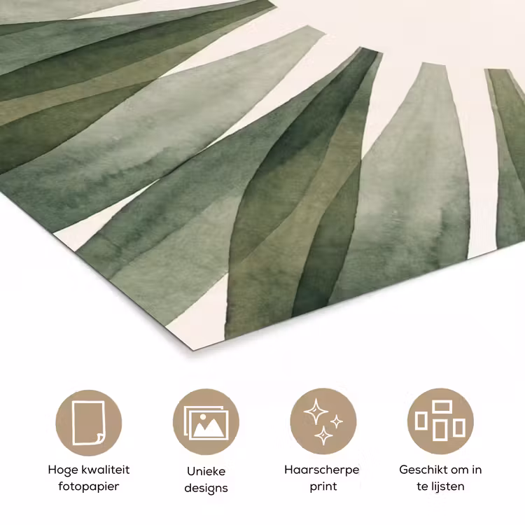 Planten - Abstract - Waterverf - Groen - Natuur poster papier klein -closeup_NL