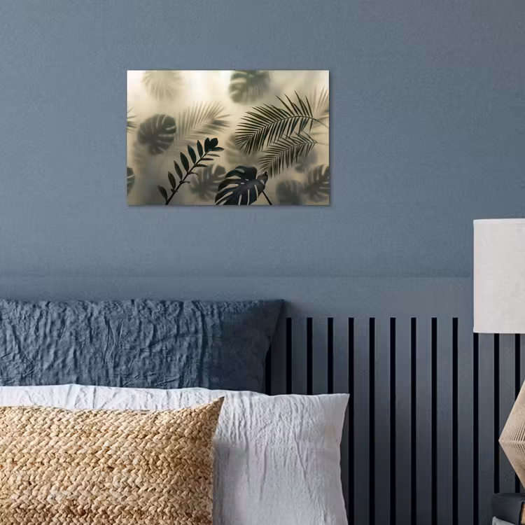 Planten - Bladeren - Schaduwen - Groen - Modern poster papier klein -sfeer2