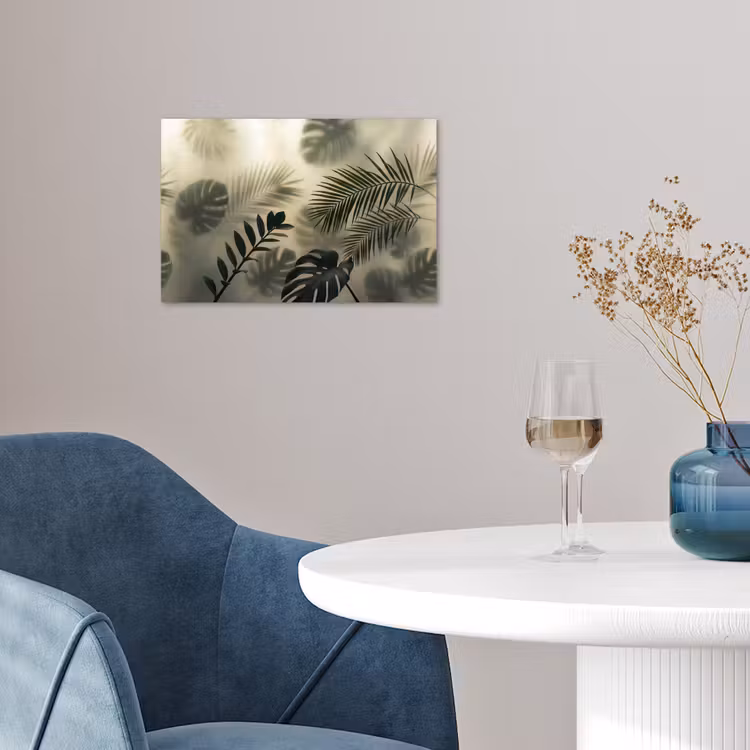 Planten - Bladeren - Schaduwen - Groen - Modern poster papier klein -sfeer3