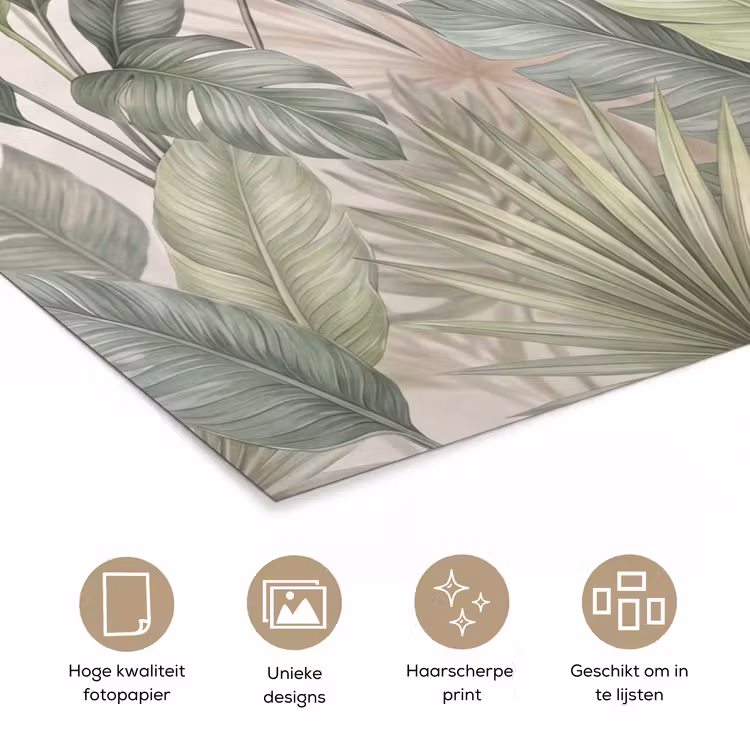 Planten - Tropisch - Bladeren - Groen - Natuur poster papier klein -closeup_NL
