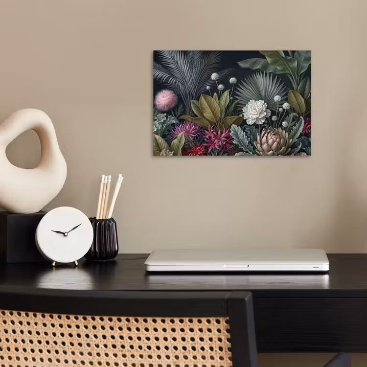 Planten - Tropisch - Botanisch - Donker - Groen poster papier klein -sfeer1