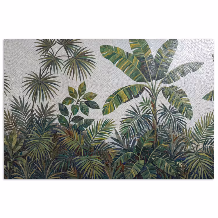 Planten - Tropisch - Mozaïek - Groen - Natuur poster papier klein -3d