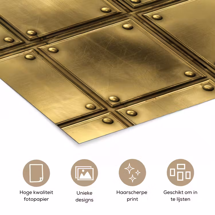 Platen - Industrieel - Stoer - Goud poster papier klein 62 -closeup_NL