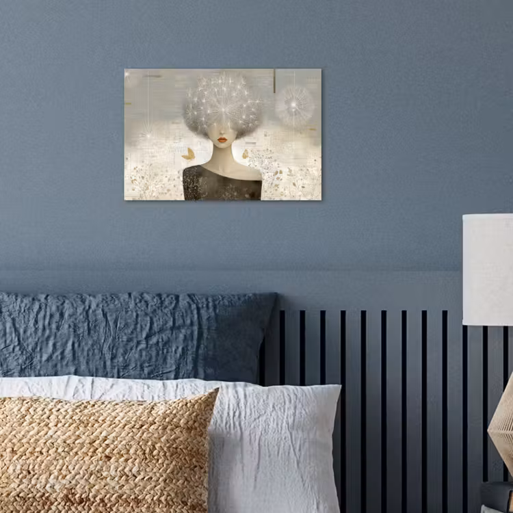 Pluis - Vrouw - Beige poster papier klein -sfeer2