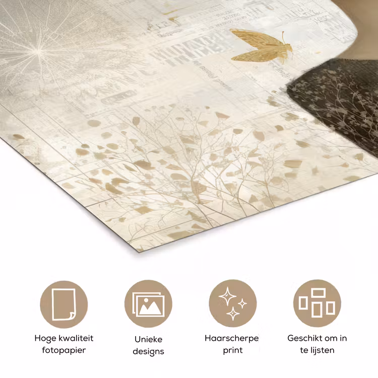 Pluis - Vrouw - Beige poster papier klein -closeup_NL