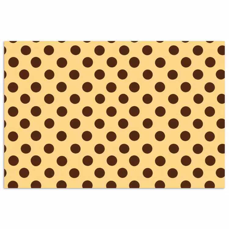Polka Dot - Stippen - Retro - Geel - Bruin poster papier klein 62 -3d